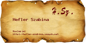 Hefler Szabina névjegykártya
